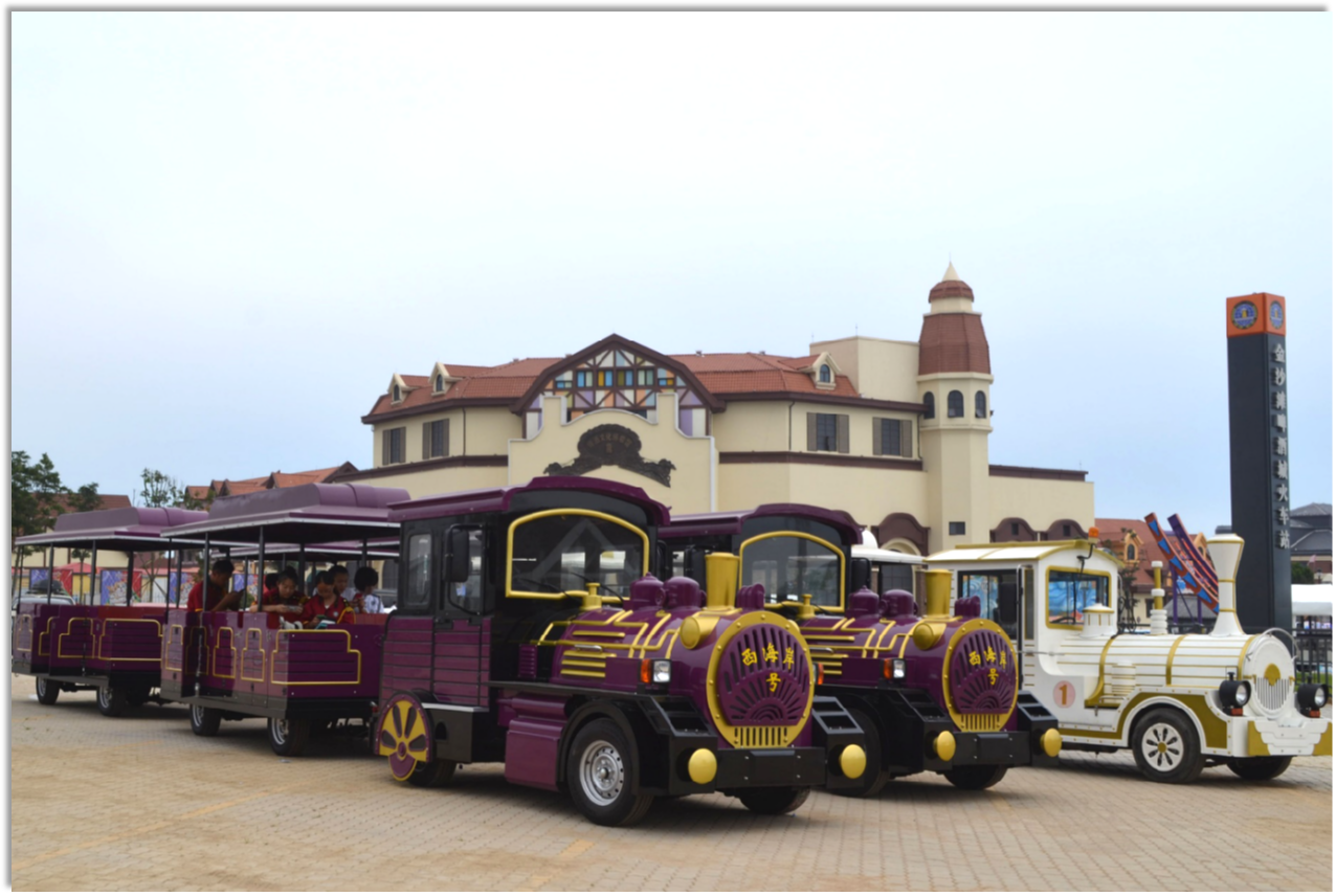 天津博瑞特为青岛西海岸项目客户提供轮式观光小火车