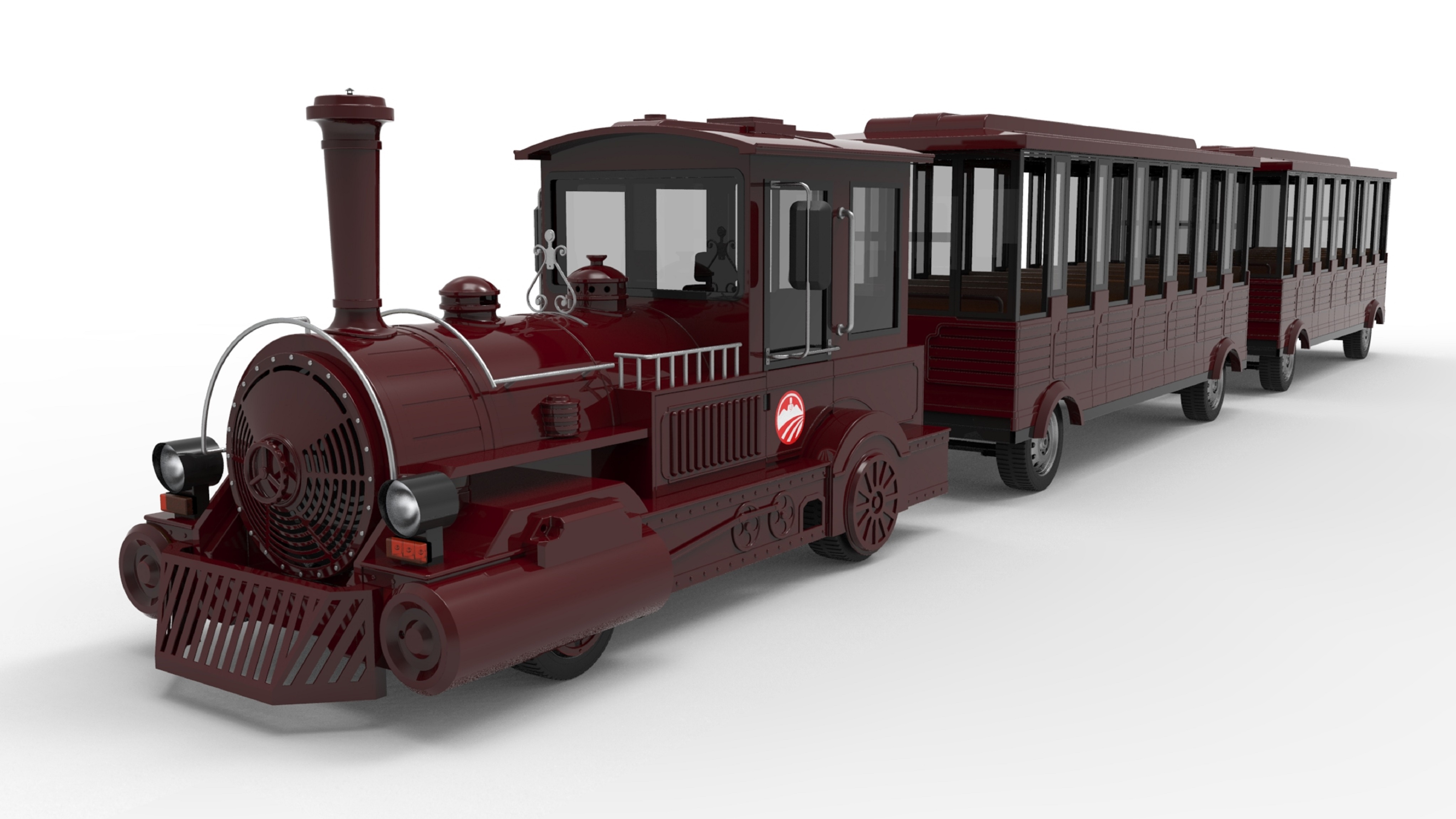 复古蒸汽无轨观光小火车